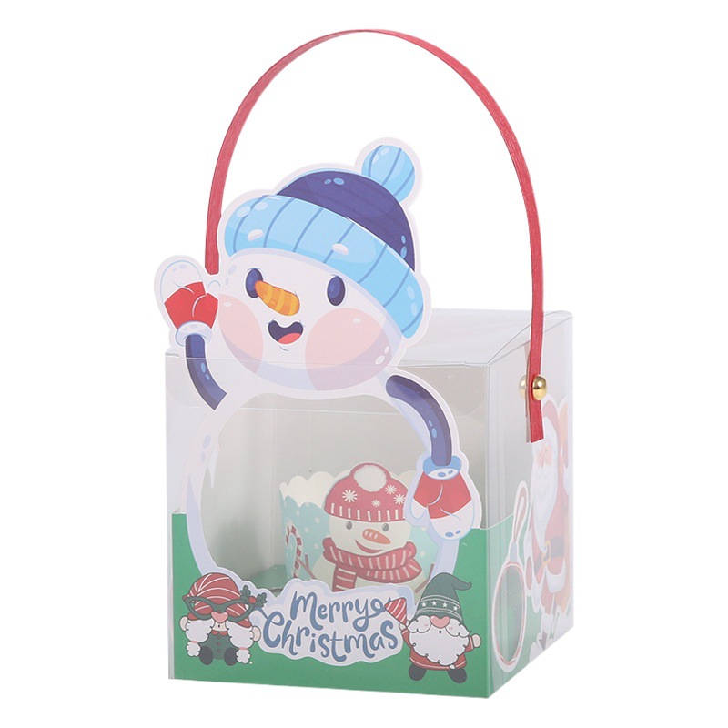 Caja de Apple de Navidad de dibujos animados caja de regalo para niños Caja de pastel de taza de papel