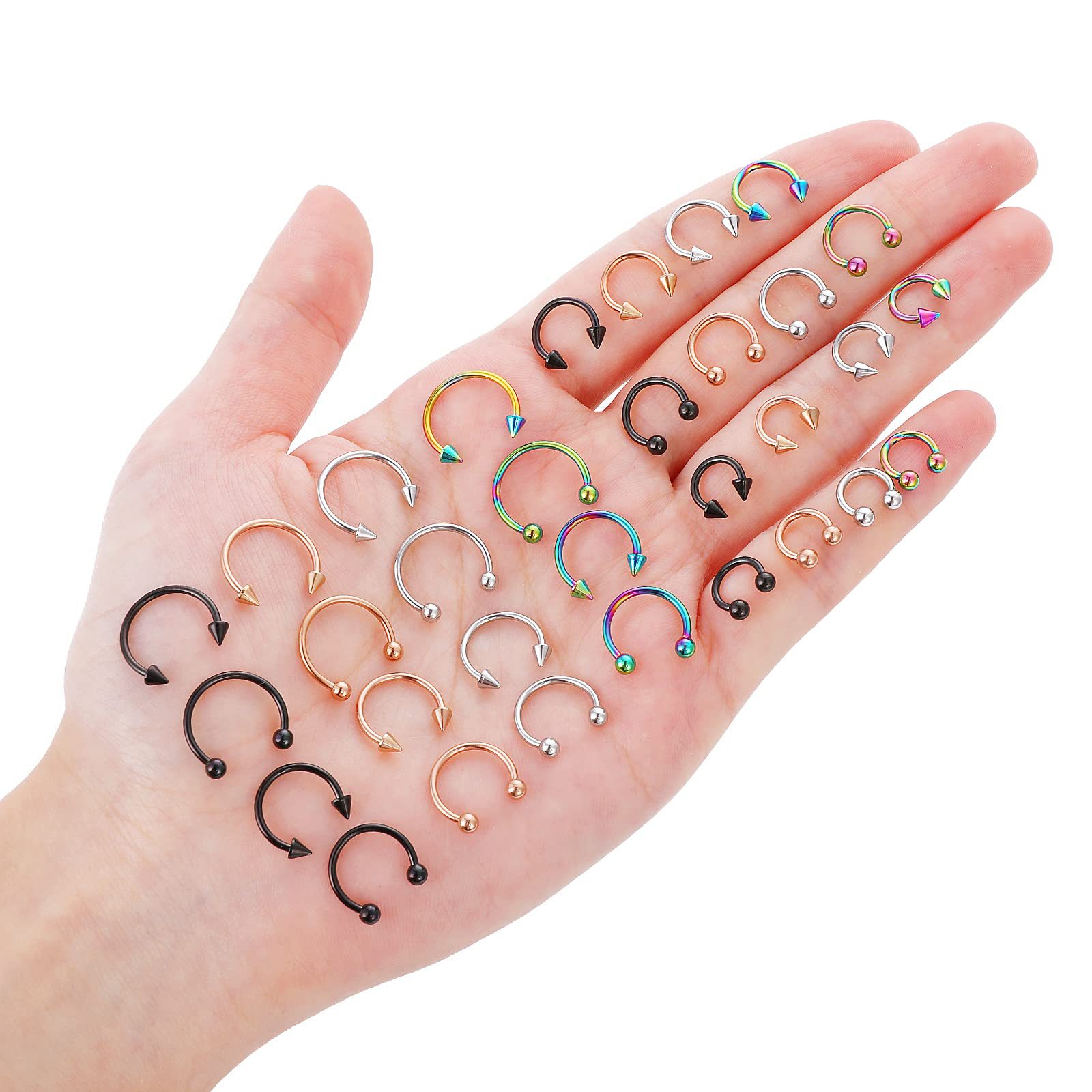 Nasenpiercing-Schmuck im europäischen und amerikanischen Stil aus Edelstahl, galvanisiertem Titanstahl, C-förmig, Ohr- und Lippenpiercing-Schmuck_voghion.com