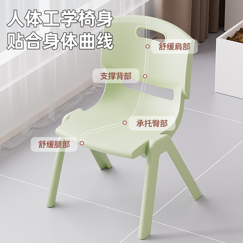 Home Thick Plastic Small Chairs Home Baby Toddler Table Chairs Stool Low Stool Kindergarten Children Back Chairs