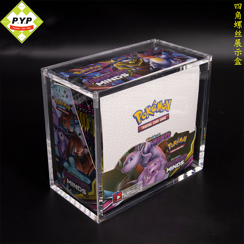 Tarjeta de acrílico caja transparente dispositivo de visualización Arylic Pokemon Booster caja de visualización