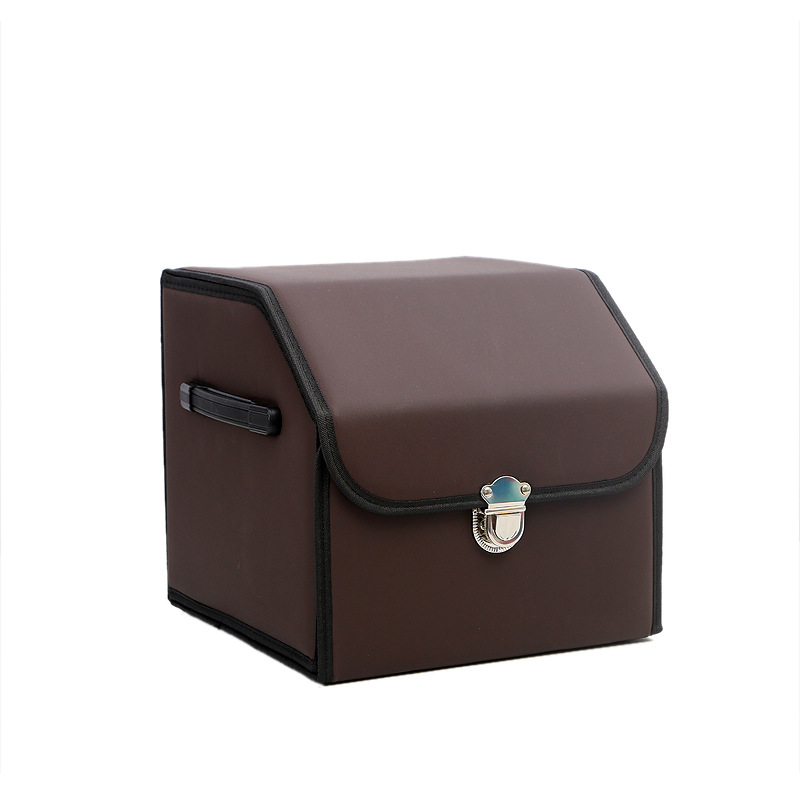Foldable car storage box, car trunk organizer, leather car storage organizer