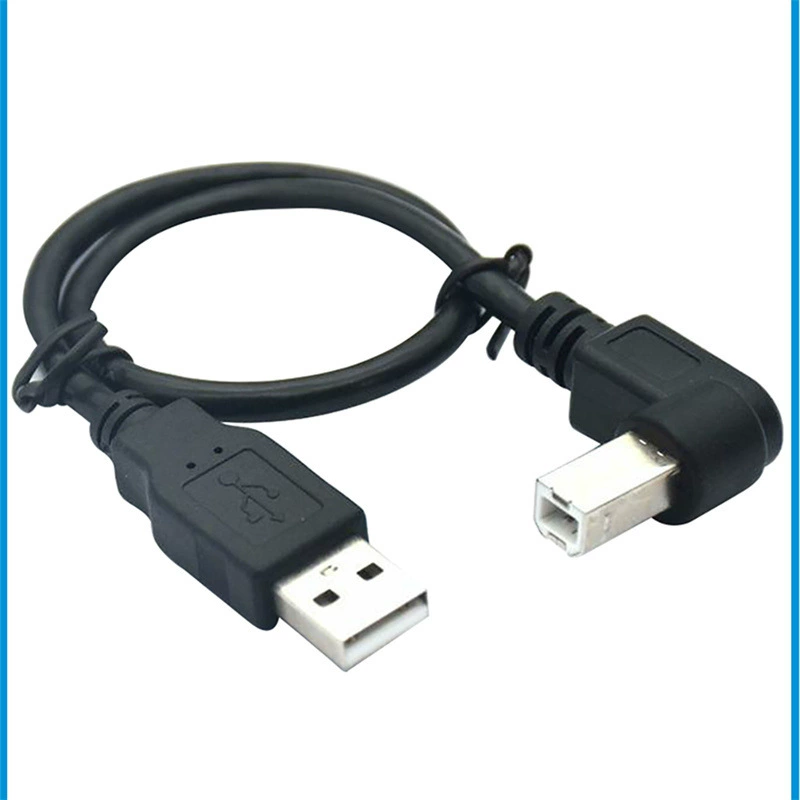 USB2.0 printing line 90 degrees elbow USB square mouth printer data cable up, down, left and right elbow shield