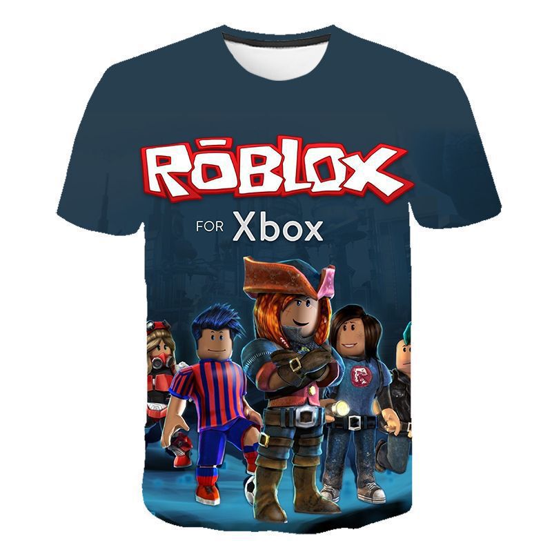 New Foreign Trade Children's Wear Roblox Printing 3D Casual Funny Summer T-Shirt Boys Girls Short Sleeve Wholesale