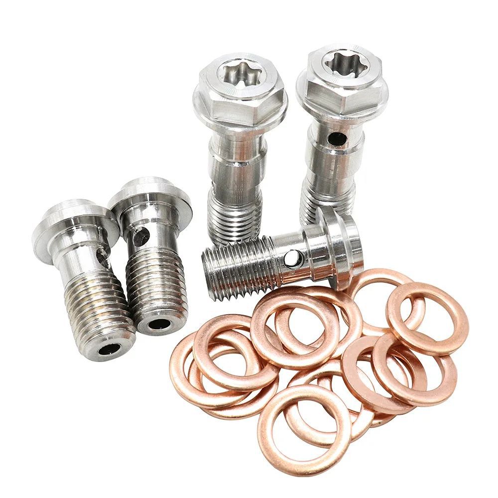 Banjo screw 304 stainless steel hollow brake hose bolt for motorcycle electric bike disc brake Banjo screw M10
