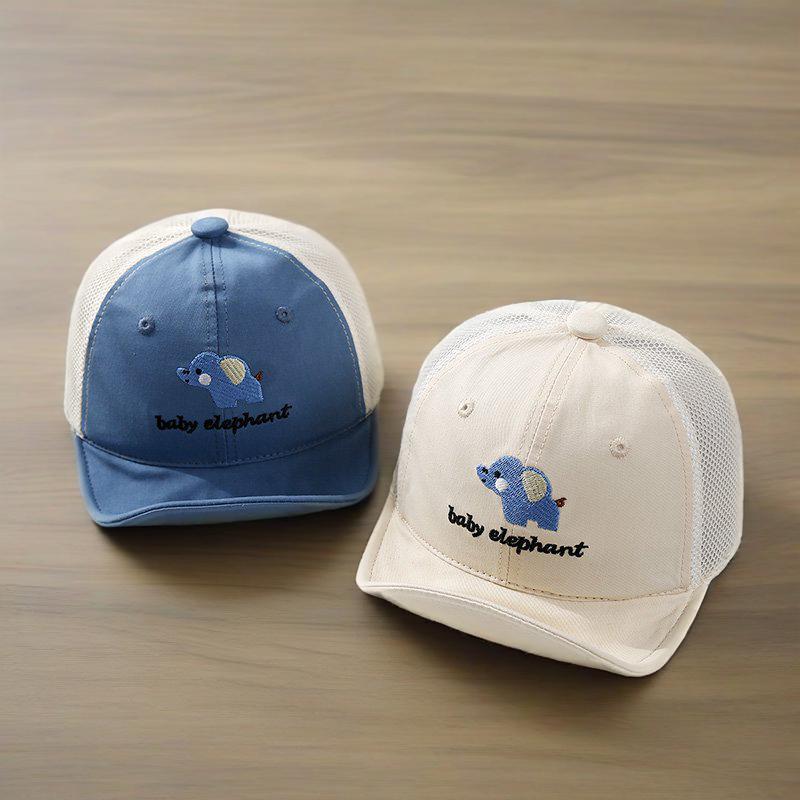 Gorra de bebé primavera y verano elefante bordado gorra de visera de bebé para hombres y mujeres gorras de béisbol para bebés gorra para el sol para bebés