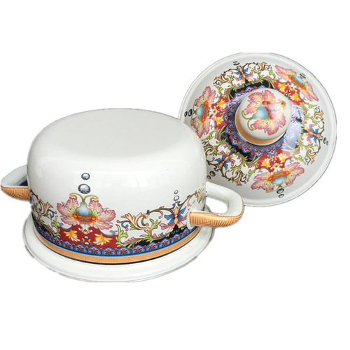 Thickened flowery full range of soup pots, double-ear pans, milk pots, steamers, stew pots and gas induction cookers are available