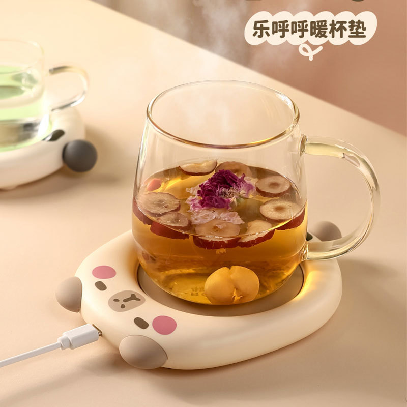 クリエイティブ恒温暖かいカップマット寮かわいい小型加熱カップ皿オフィス保温ベースコーヒーミルク|undefined