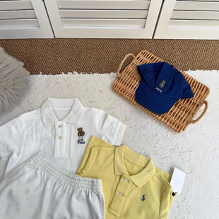 Raff Two-Color Kidsren's Polo Short-Sleeved Top