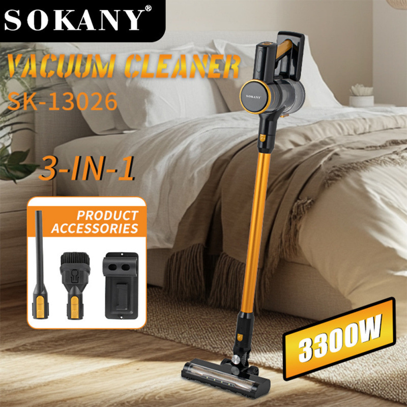 Cross-border wireless vacuum cleaner with battery, 3-in-1 household model, 3300W power, high suction, with LED light SK-13026
