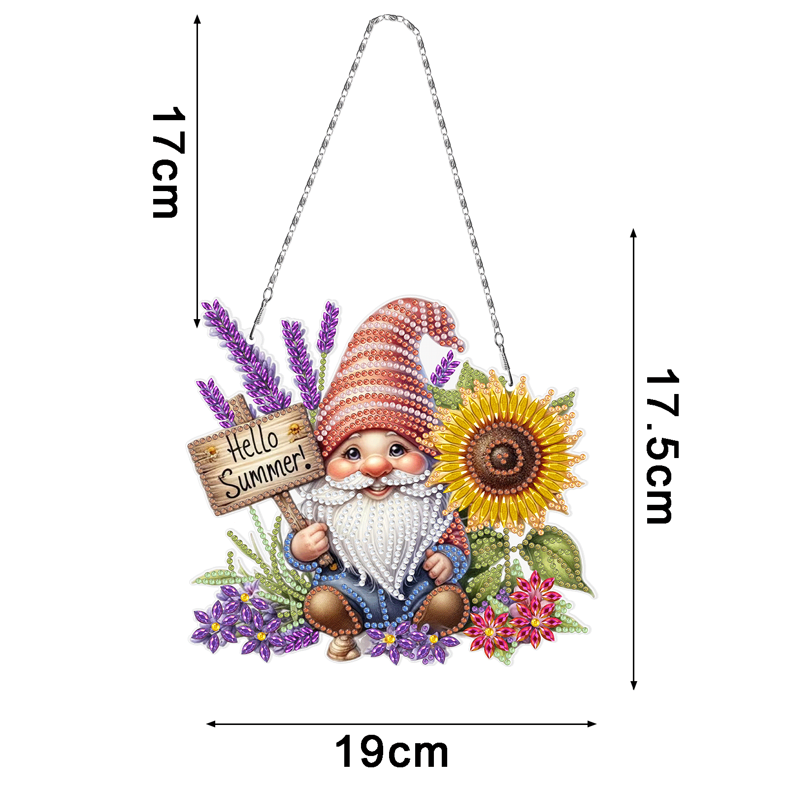 Pintura de diamantes DIY círculo dibujos animados colgante genio Navidad sala de estar decoración pintura distribuible