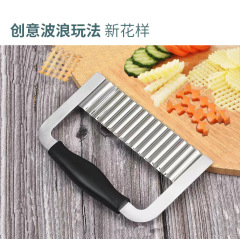 Wholesale direct supply kitchen stainless steel potato stick cutter creative wave pattern french fry cutter