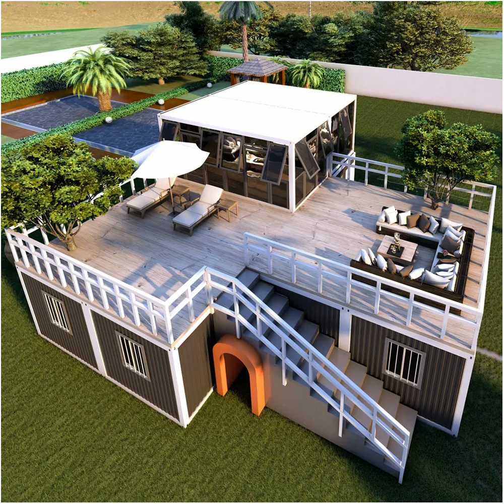 Casa de contenedores empaquetada corrugada casa prefabricada casa de algodón sándwich casa prefabricada casa autoconstruida de instalación rápida