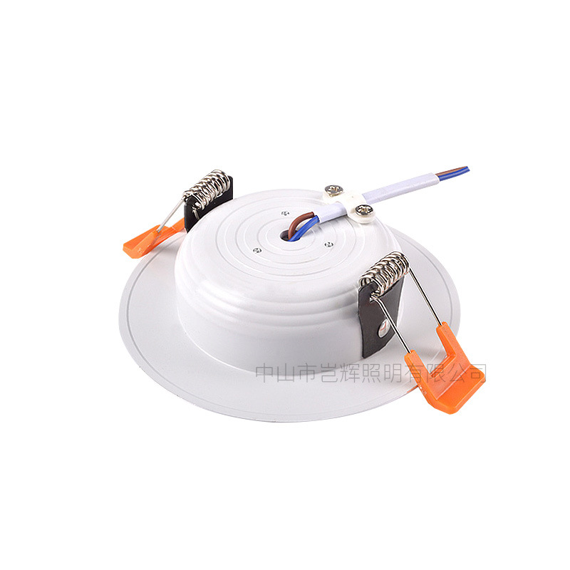 LED downlight incrustado ingeniería de decoración doméstica lámpara de techo tricolor luminoso ahorro de energía ultra delgada 5w lámpara de sala de estar ultra delgada