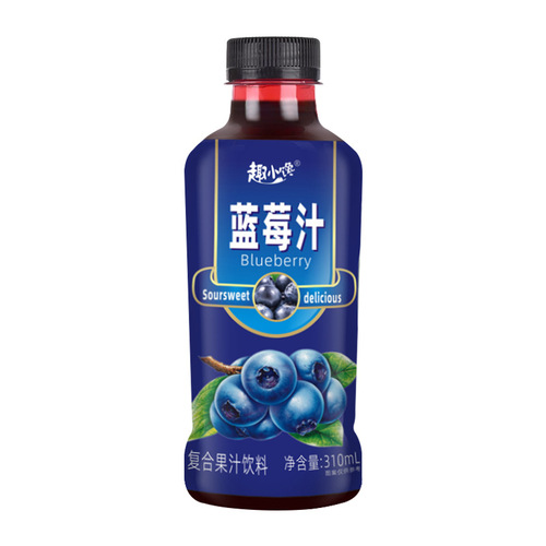 蓝莓汁饮料310ml*8瓶装0脂蓝莓复合果味果汁饮品水整箱批发果蔬汁