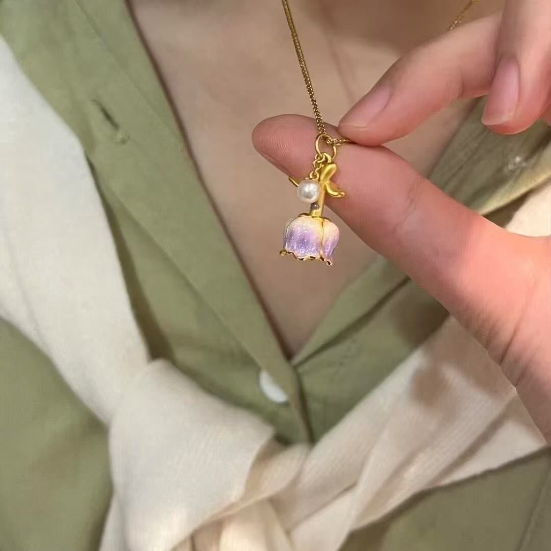 M1155 【Collar de rosa morada】