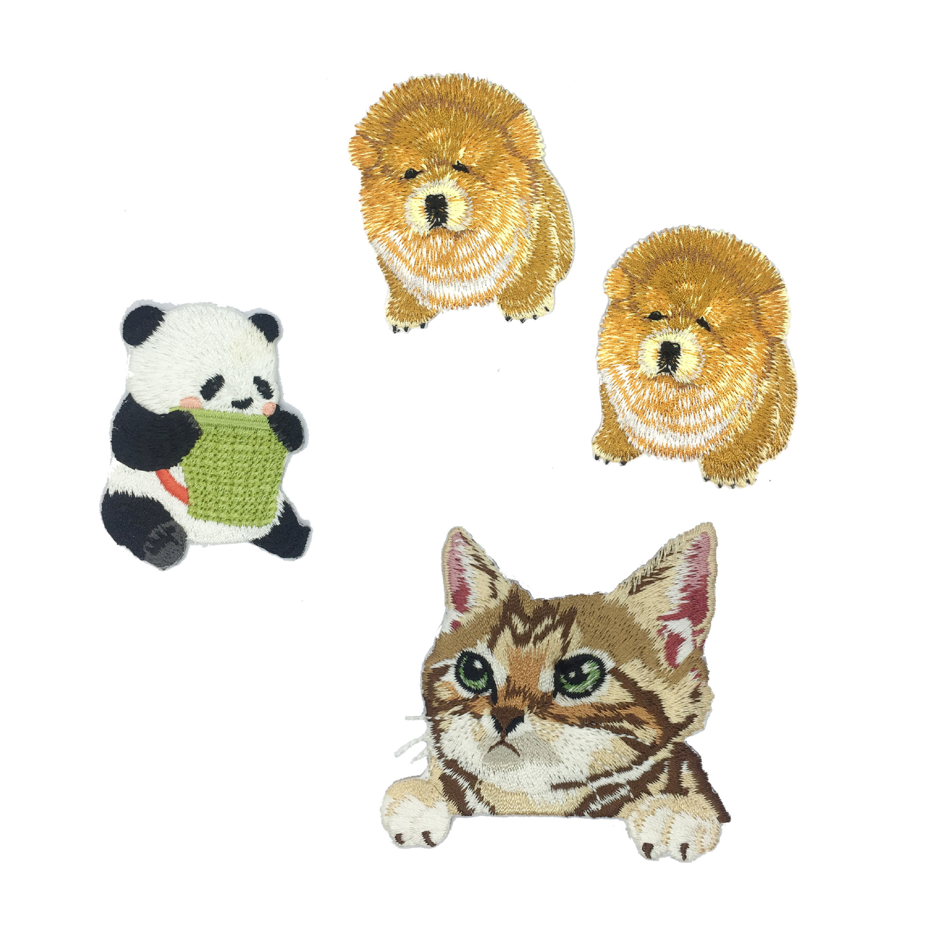 Procesamiento personalizado de dibujos animados amazónicos tejidos bordados parches espalda velcro sello espalda bordado pegatinas