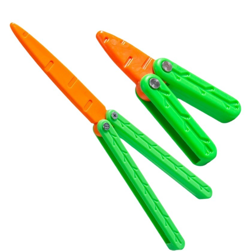 Чистый красный гравитационный прыжок 3D печать морковь Бабочка нож пластиковый нож редиса качающийся нож тренировочная Бабочка складной нож