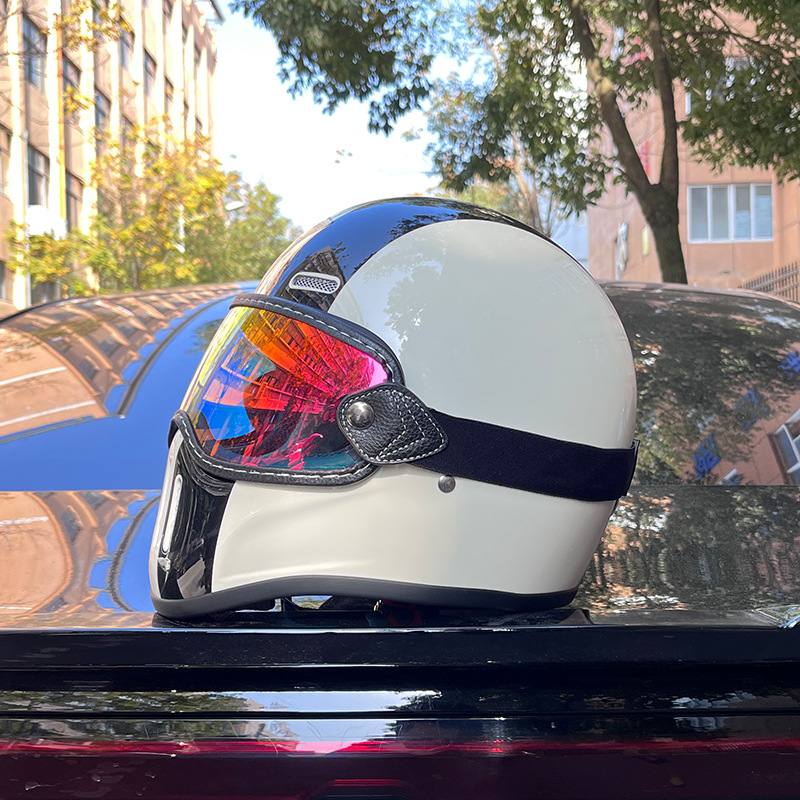 Orz HD Motocicleta Retro Ciclismo Casco Gafas Gafas Gafas de casco completo Gafas de ciclismo a prueba de viento y arena