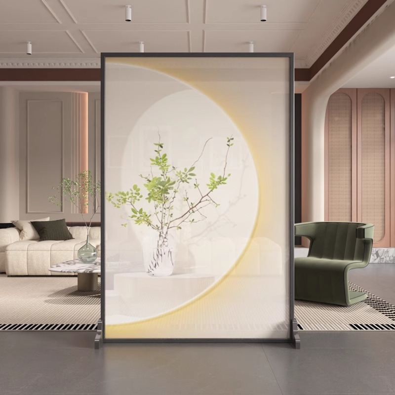 Moderna pantalla de partición simple sala de estar puerta de entrada de puerta de entrada dormitorio luz y sombra planta de madera sólida para el hogar