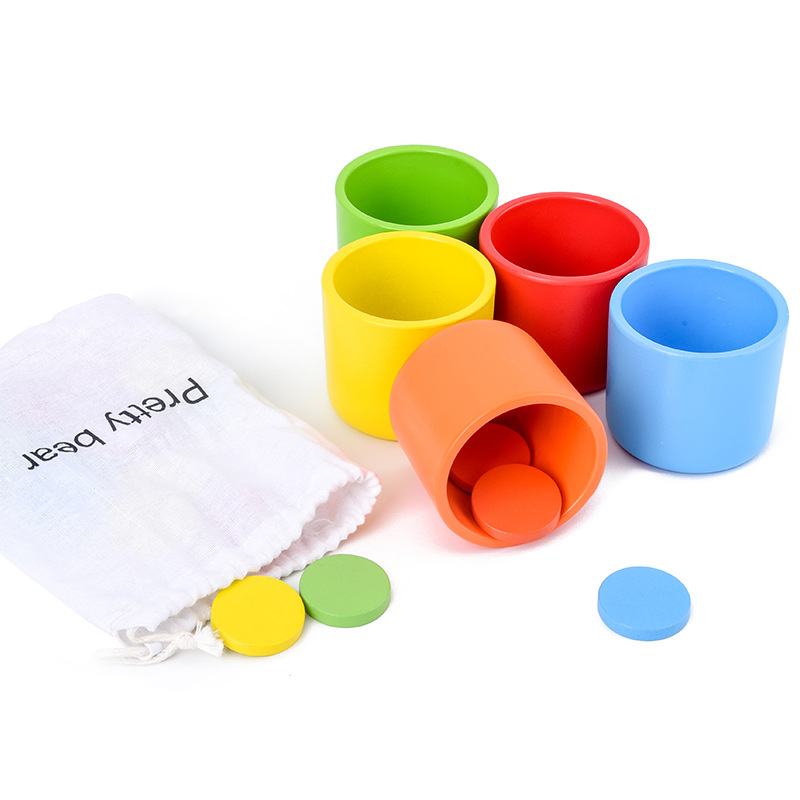 Amazon Montessori bebé clasificación de reconocimiento de color taza de educación temprana para niños juguetes educativos Montessori material didáctico