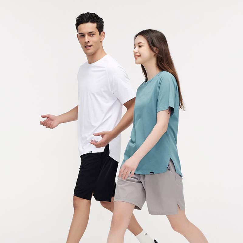 Ropa de verano para hombres y mujeres de deportes al aire libre de secado rápido camiseta suelta más tamaño cuello redondo corriendo manga corta ropa de grupo impresión LOGOU