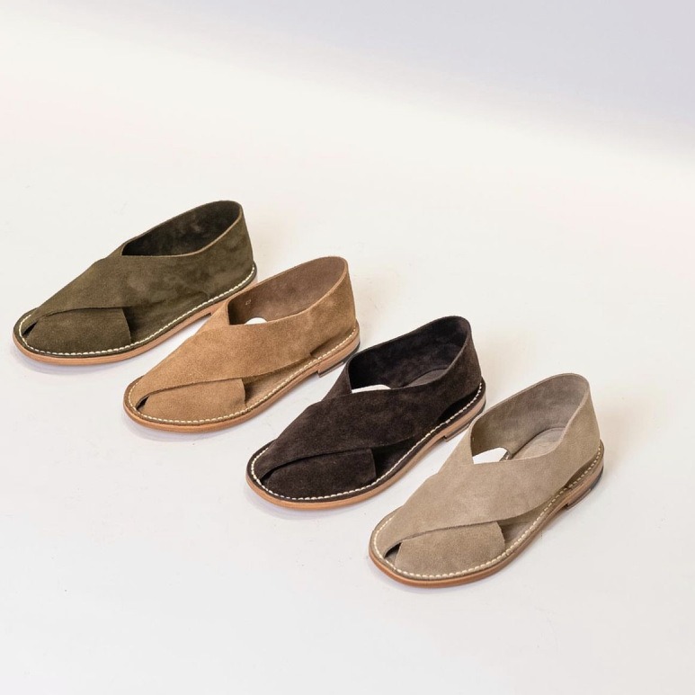 Summer New Cow Leather Suede Handmade Roman Sandals Comfortable Soft Bottom Hollow One Pedal Casual Men's Sandals