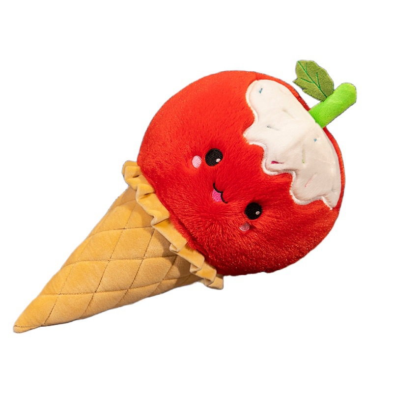 Simulación linda muñeca helado de frutas muñeca peluche melocotón manzana azul muñeca