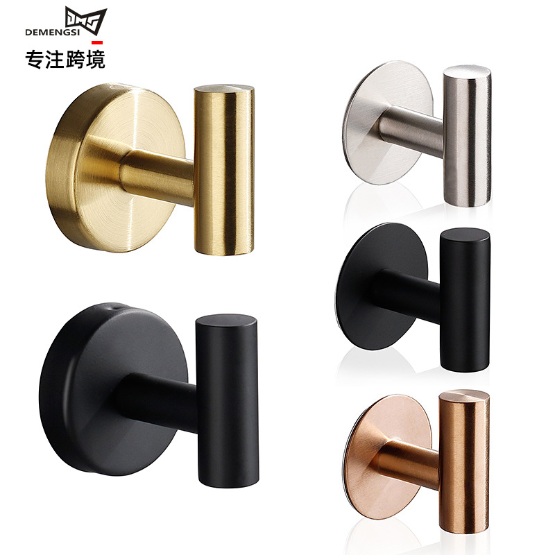 Amazon pared gancho de metal solo gancho de baño ropa toalla gancho de acero inoxidable gancho de la capa libre