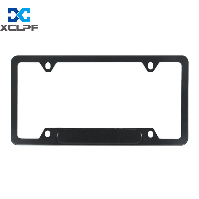 Foreign trade hot selling American standard license plate frame aluminum alloy material black and silver license plate frame multiple craft selection support LOGO