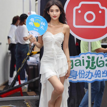 纯欲风性感低胸不规则裙摆流苏吊带连衣裙显身材收腰气质礼服裙潮