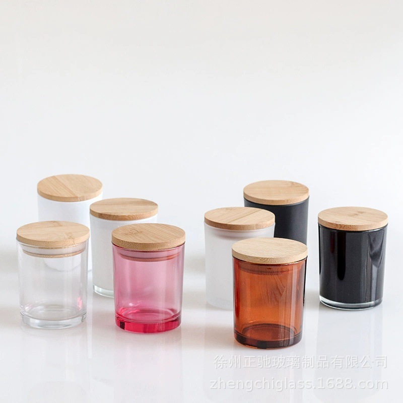 Velas de vidrio de vela esmerizada, candelabro de incienso, decoración del hogar DIY, tazas de vela de fragancia, candelabro de vidrio blanco y negro, tazas vacías