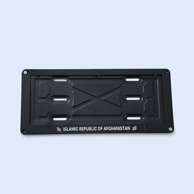 Cross-Border Middle East Afghanistan Stainless Steel License Plate Frame, Thickened Rust-Proof Car License Plate Frame, in Stock for Bulk Direct Shipment (License plate holder/license plate holder) - stainless-steel-black