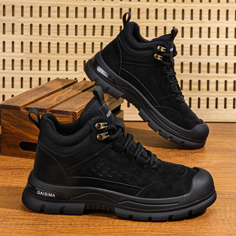 Otoño nuevo hombre botas martin de alto perfil, botas casuales al aire libre, botas deportivas en vivo para hombres