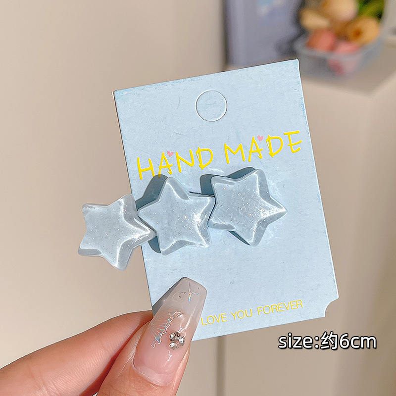 Horquilla de estrella amarilla dulce y linda, clip de flequillo en la frente femenina, cabello roto en el costado, clip de pico de pato, tocado