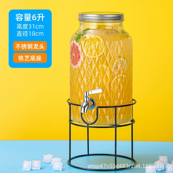Diamond shape 6 liters + stainless steel + iron shelf