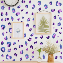 跨境亚马逊新款紫色豹纹墙贴适用于客厅卧室背景墙简约创意墙贴画