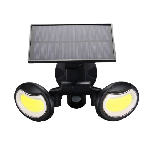New solar wall light led double head garden light household human body induction solar light outdoor waterproof street light