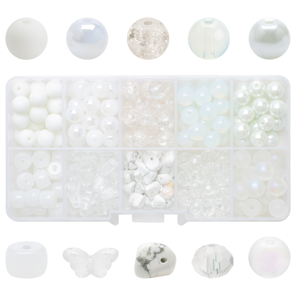 185g Weight Beads Jewelry Making Type Diameter 8mm Jewelry Making Size DIY Jewelry Accessories Classification 1 Set Quantity Glass Material Irregular, Round Pattern Plating Design Simple Style Style 1 Set Diameter 8mm Glass Irregular Round DIY Jewelry Accessories Beads 2