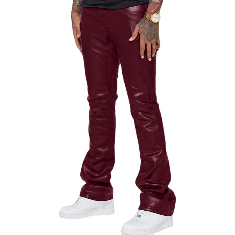 Pantalones de cuero de los hombres europeos y americanos 2023 Comercio exterior moda impresa Mediados de cintura suelta pantalones casuales de los hombres más tamaño pantalones de hip hop