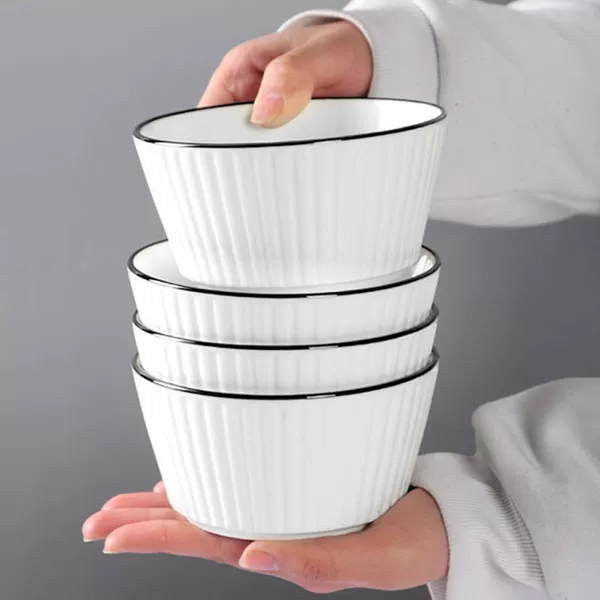 Black line vertical pattern 4.5 inch bowl [10 pieces]
