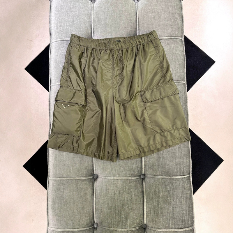 Cross-Border Authentic Version Original Label in Stock P Brand 26Ss Triangle Logo Nylon Mesh Casual Work Shorts Unisex