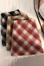 复古红色格子毛呢半身裙女春夏小个子配毛衣高腰显瘦包臀a字短裙