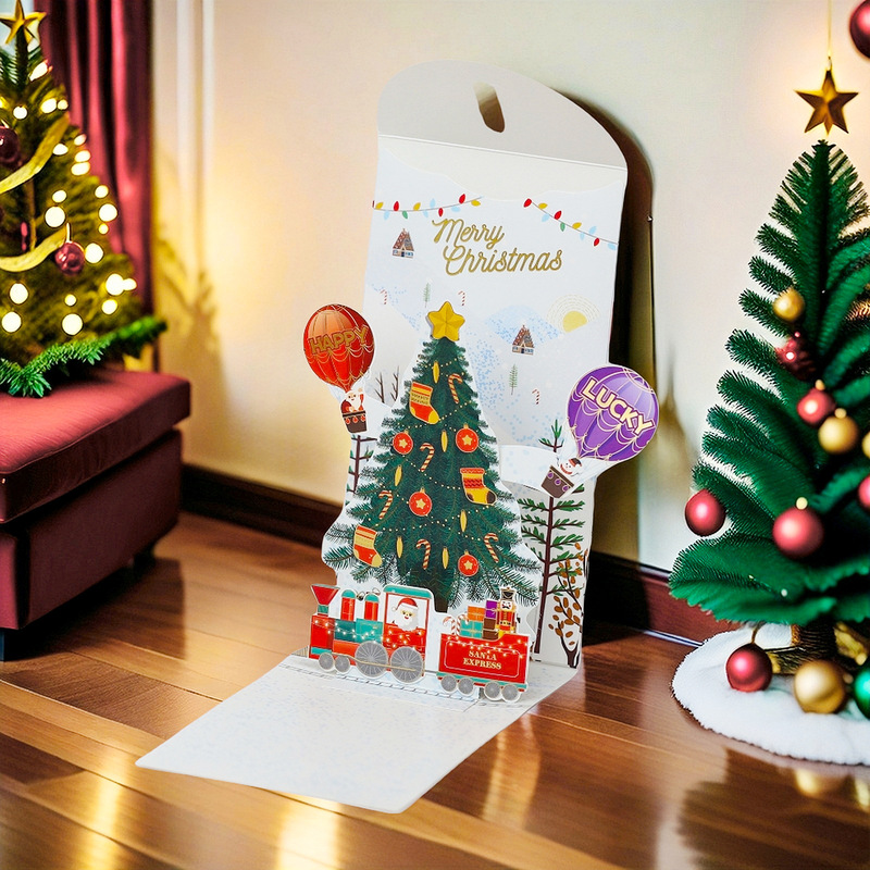 クリスマス 3D 立体赤い封筒クリスマスデー グリーティング カード オリジナル デザイン クリスマス イブ グリーティング カード クロスボーダー卸売|undefined