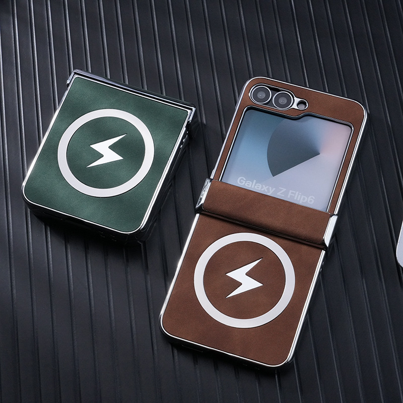 Samsung Z Flip6 電気メッキ折りたたみ AG 細かい砂磁気携帯電話ケースつや消しワイヤレス充電落下防止保護カバーに適しています。|undefined
