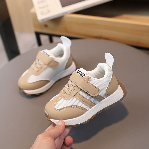  Spring New Children's Sports Shoes Boys' Breathable Mesh Shoes Soft Sole Anti-Slip Baby Shoes Girls' Running Shoes