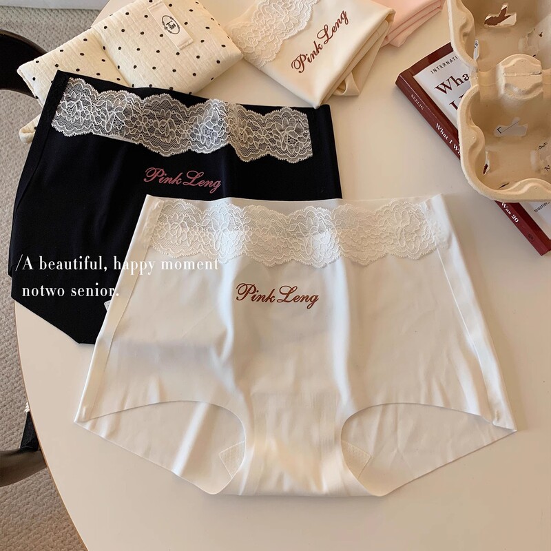 Boxer Panties Leggings Women's Briefs Long Crotch Mid-Waist Girls Sexy Pure Lace Shorts Hip