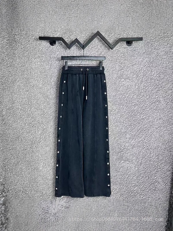 Correct Version of Chrome Hearts New Ch Button Casual Slit Pants Loose and Versatile for Men and Women