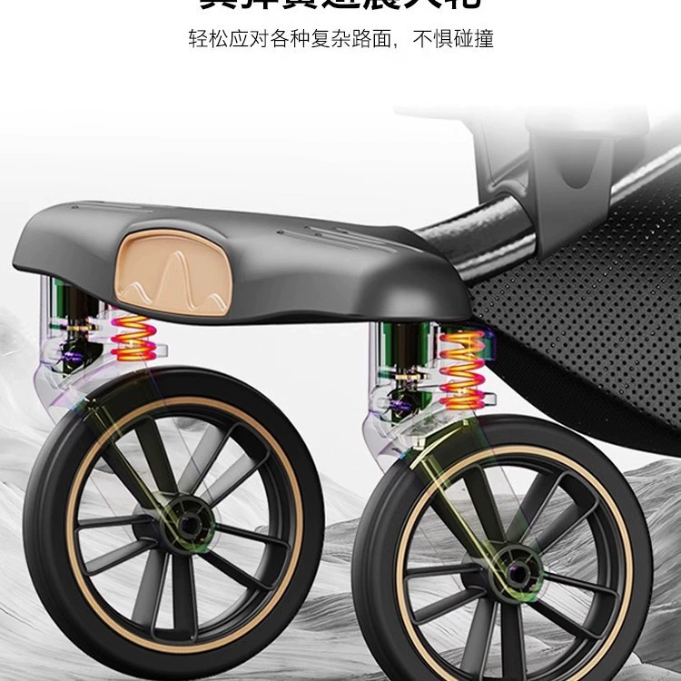Children's foldable stroller to go out with seat, can sit and lie