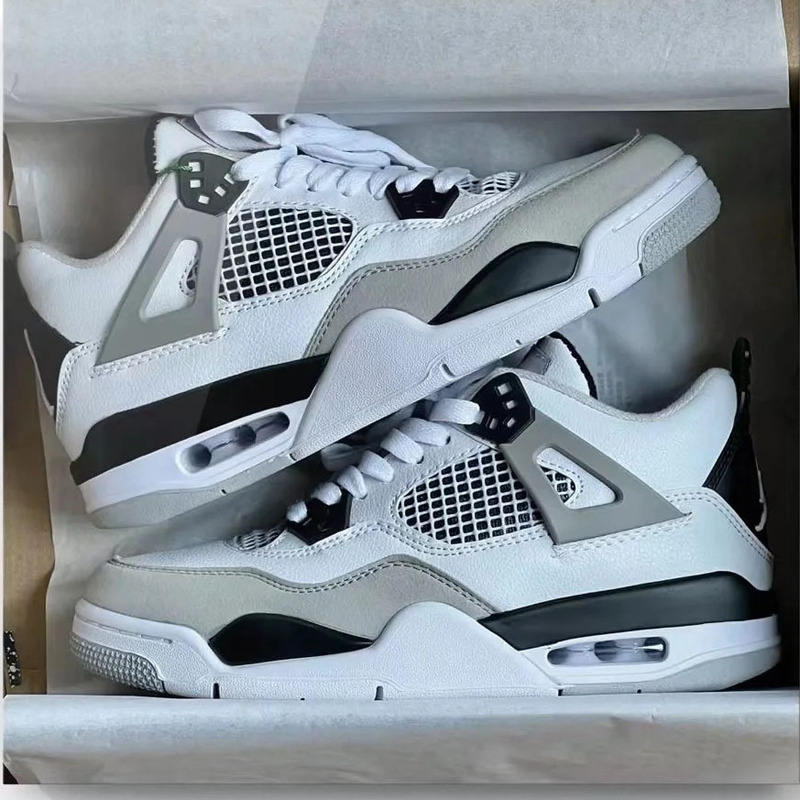 Putian Aj4 White Cement Pure Original Shoes High Version Jordan 4 Collaboration Hot Lava Red and Blue Mandarin Duck Electric Goddess Practical Basketball Shoes