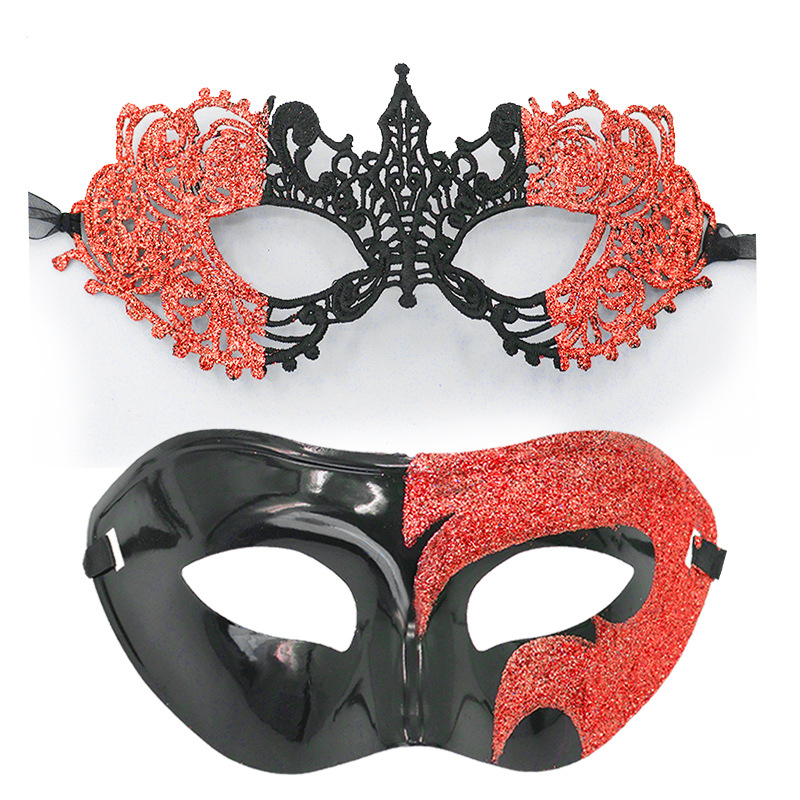 Halloween encaje pequeña punta máscara de polvo para mujeres pareja baile de masquilla mitad cara princesa máscara de disfraz